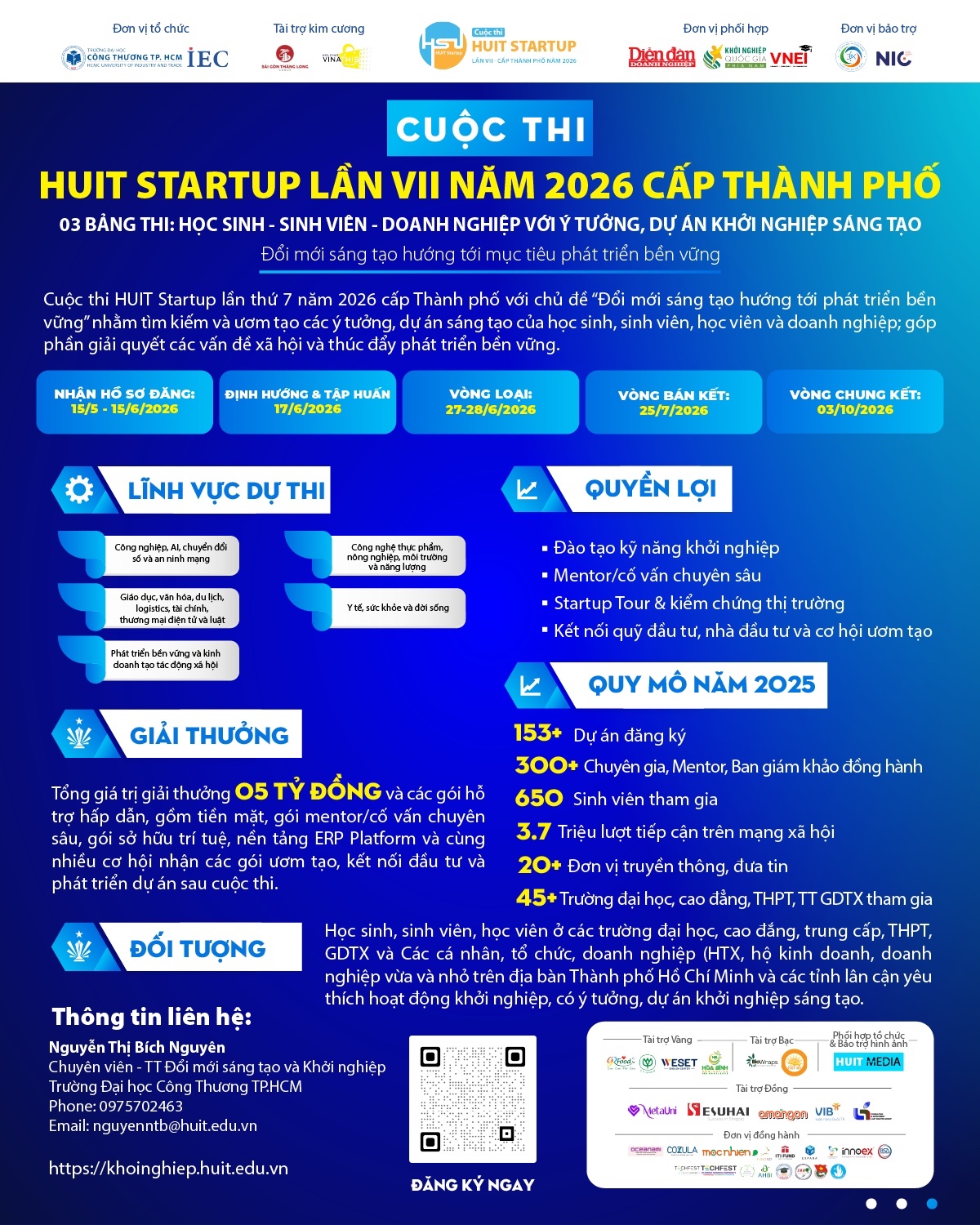 HUIT Startup lần VII năm 2026 cấp thành phố